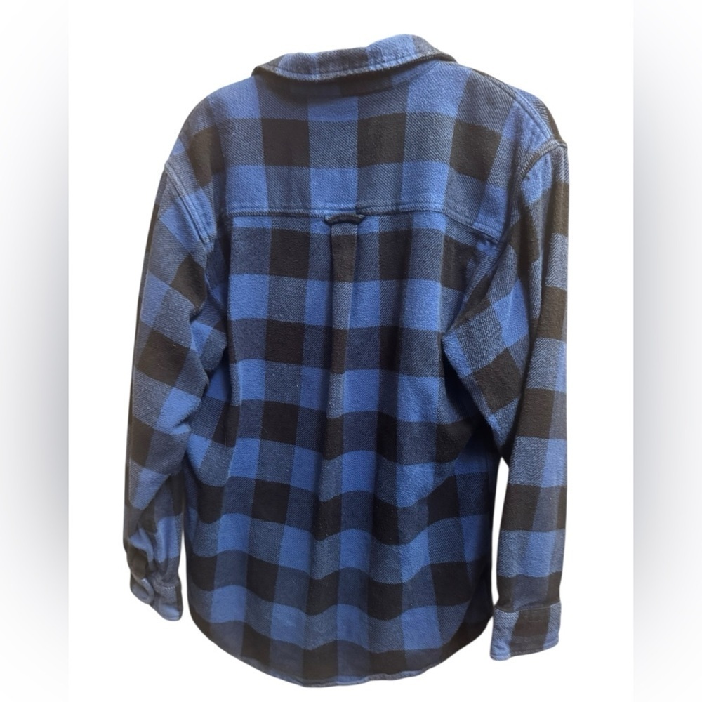 FIELD & STREAM Buffalo Plaid Heavy Weight Flannel Shirt Men's Med Jacket Blue - Picture 9 of 15
